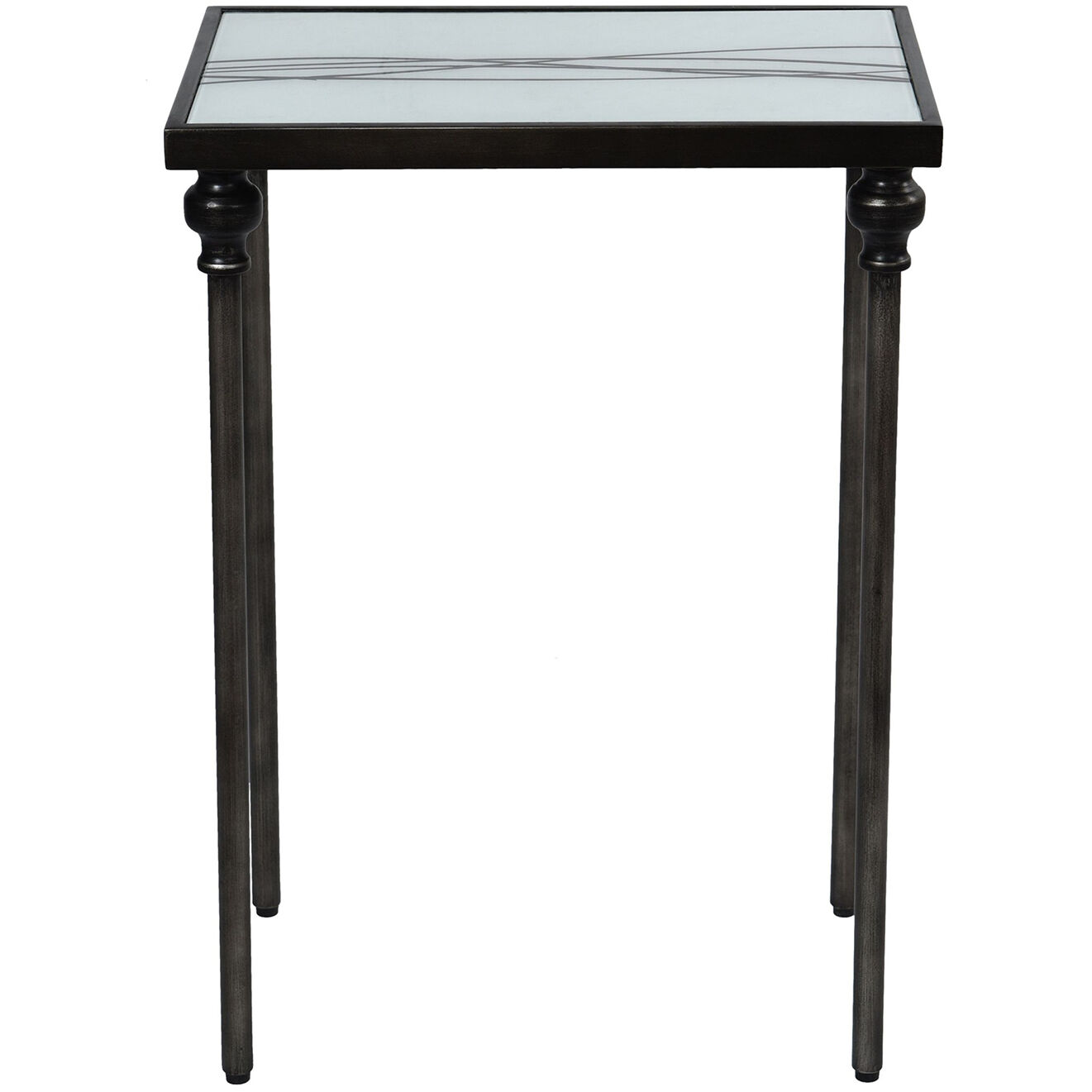 Austin Allen James 24 X 17 inch Black and White and Gun Metal Side Table