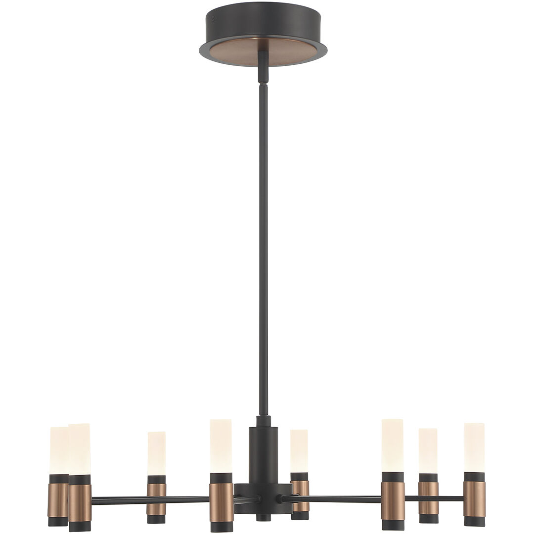 Albany LED 23.5 inch Brass and Black Chandelier Ceiling Light