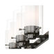 Manhattan 6 Light 47.5 inch Black Chrome with Polished Chrome Accents Vanity Sconce Wall Light in Polished Black Chrome