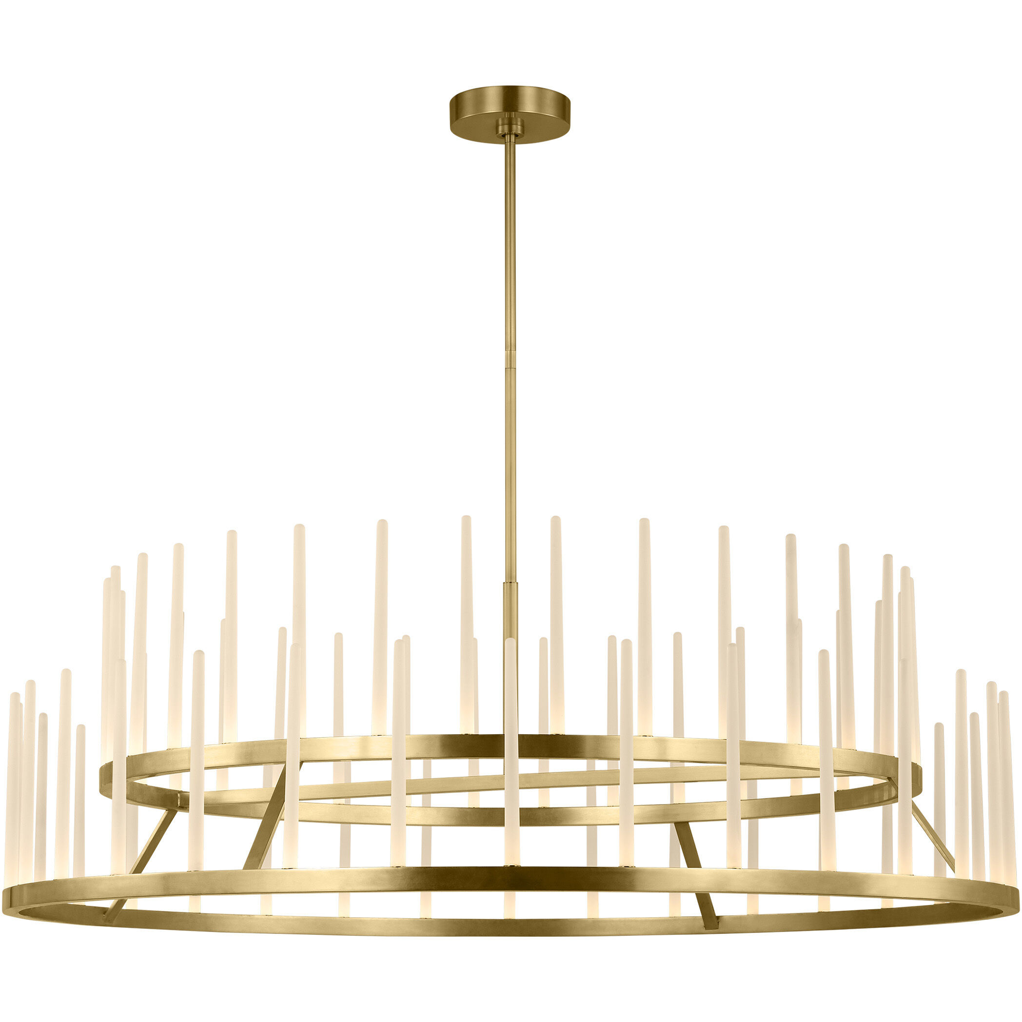 Sean Lavin Sagrada LED 60 inch Hand-Rubbed Antique Brass Two-Tier Chandelier Ceiling Light