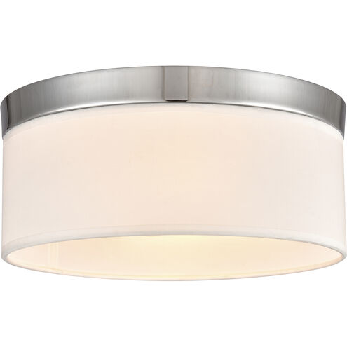 Oak Valley 2 Light 12 inch Chrome with White Flush Mount Ceiling Light