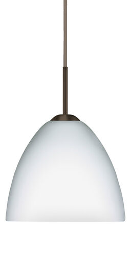 Sasha II 1 Light Bronze Pendant Ceiling Light in Opal Matte Glass, Halogen