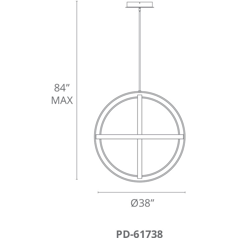 Modern Forms PD-61738-TT Kinetic LED 38 inch Titanium