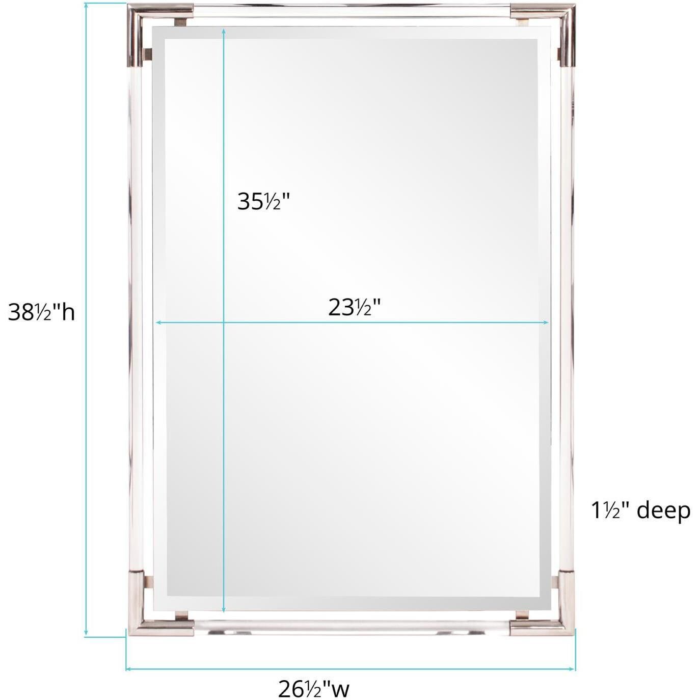 Elsie 39 X 27 inch Clear Acrylic with Stainless Steel Accents Wall Mirror