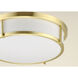 Rogue 2 Light 13 inch Satin Brass Flush Mount Ceiling Light