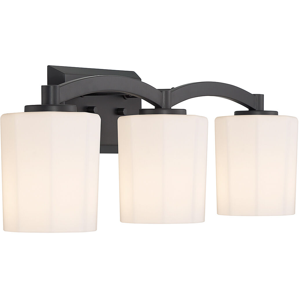 Whitney 3 Light 24 inch Black Bathroom Vanity Light Wall Light