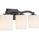 Whitney 3 Light 24 inch Black Bathroom Vanity Light Wall Light