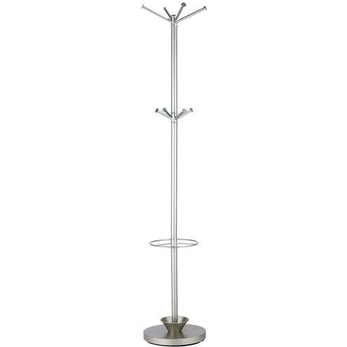 Quatro 70 inch Champagne Steel Coat Rack with Umbrella Stand