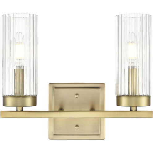 Iversen 2 Light 12.5 inch Vintage Brass Vanity Light Wall Light