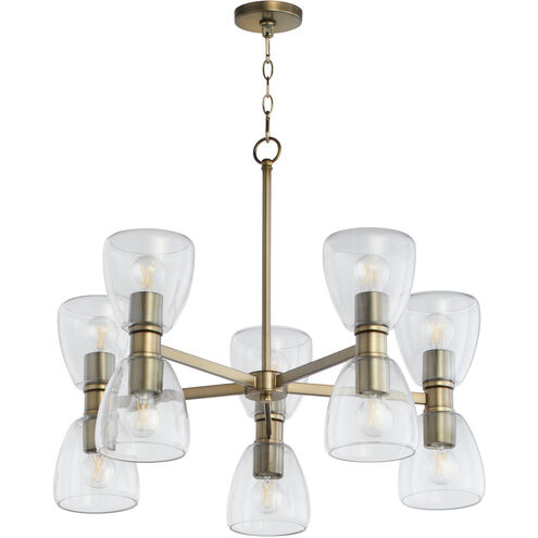 Relo 10 Light 30 inch Dark Brass Chandelier Ceiling Light