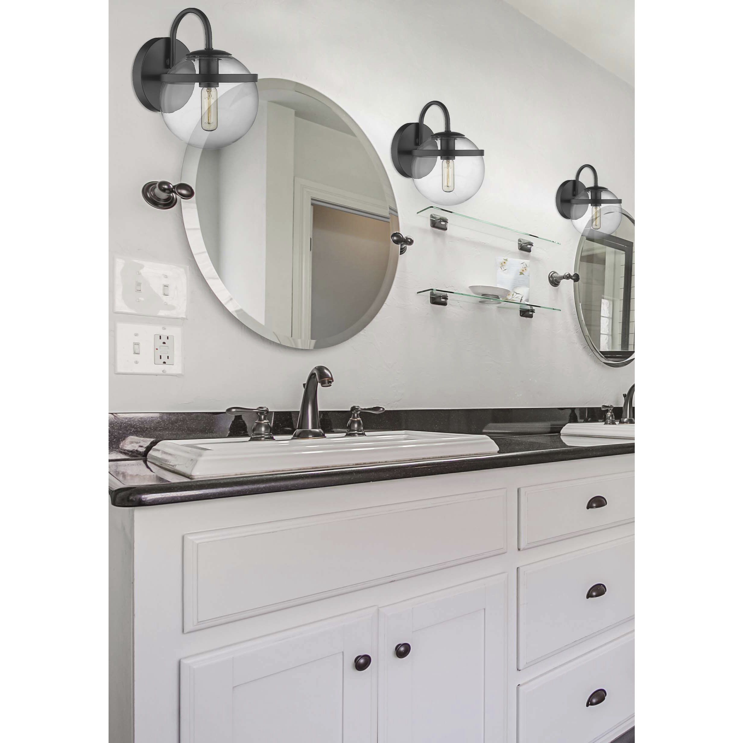 Auralume Sands LED 6 inch Matte Black Bath Vanity Light Wall Light