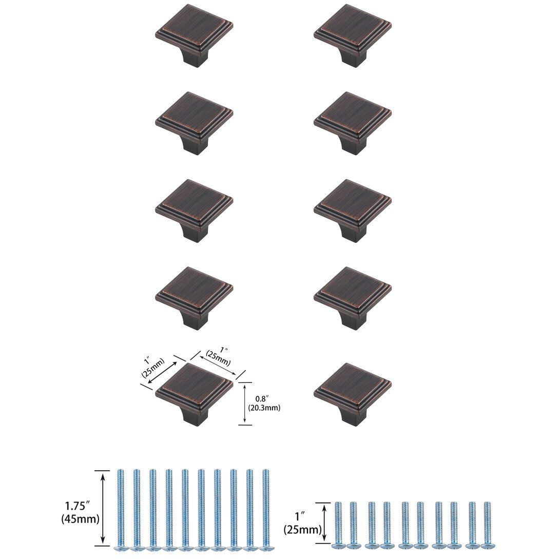 Wilow Oil-Rubbed Bronze Hardware Cabinet Knob, Set of 10