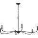Ilia 6 Light 42.25 inch Matte Black Chandelier Ceiling Light