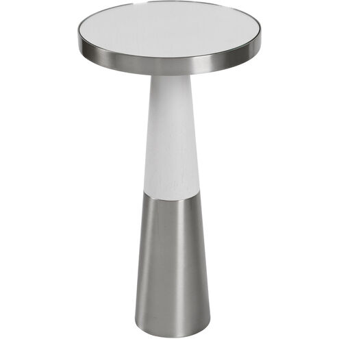 Fortier 22 X 12 inch White and Brushed Nickel Accent Table