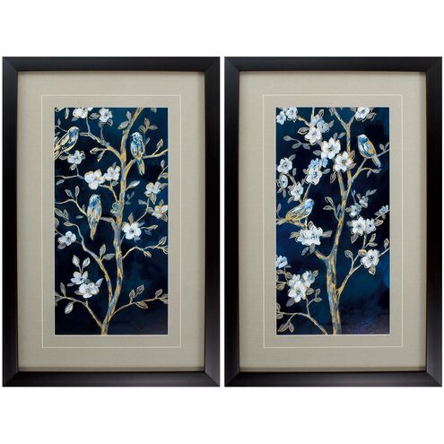 Florals Collection Blue Framed Art