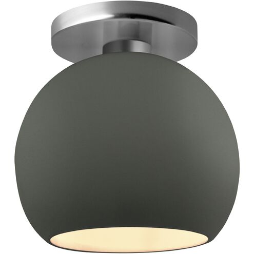Radiance LED 10 inch Pewter Green and Brushed Nickel Semi Flush Ceiling Light