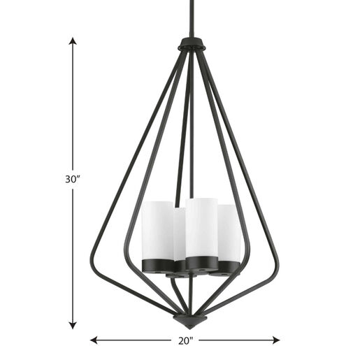Elevate 4 Light 20 inch Matte Black Foyer Pendant Ceiling Light, Design Series