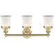 Canton 3 Light 23.25 inch Brushed Brass Bath Vanity Light Wall Light in Matte White