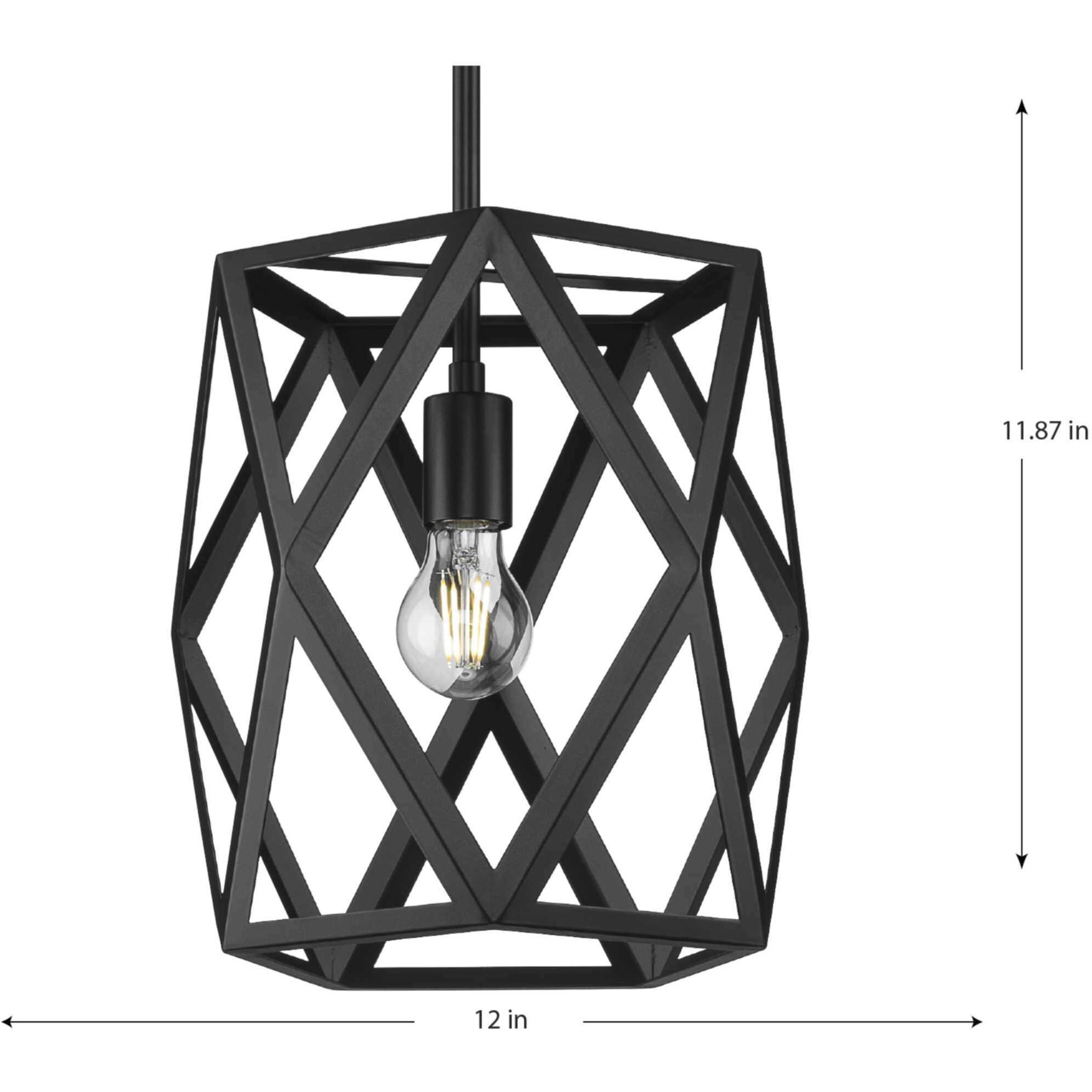 Saucedo 1 Light 12 inch Matte Black Pendant Ceiling Light, Design Series