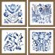 Geometrics Collection Blue Framed Art