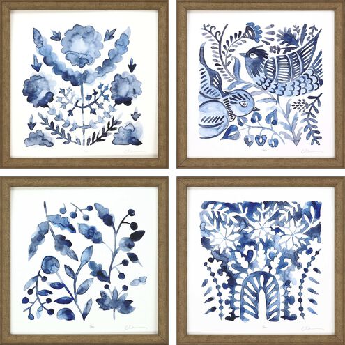 Geometrics Collection Blue Framed Art