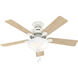 Swanson 44 inch Fresh White with Fresh White/Natural Wood Blades Ceiling Fan