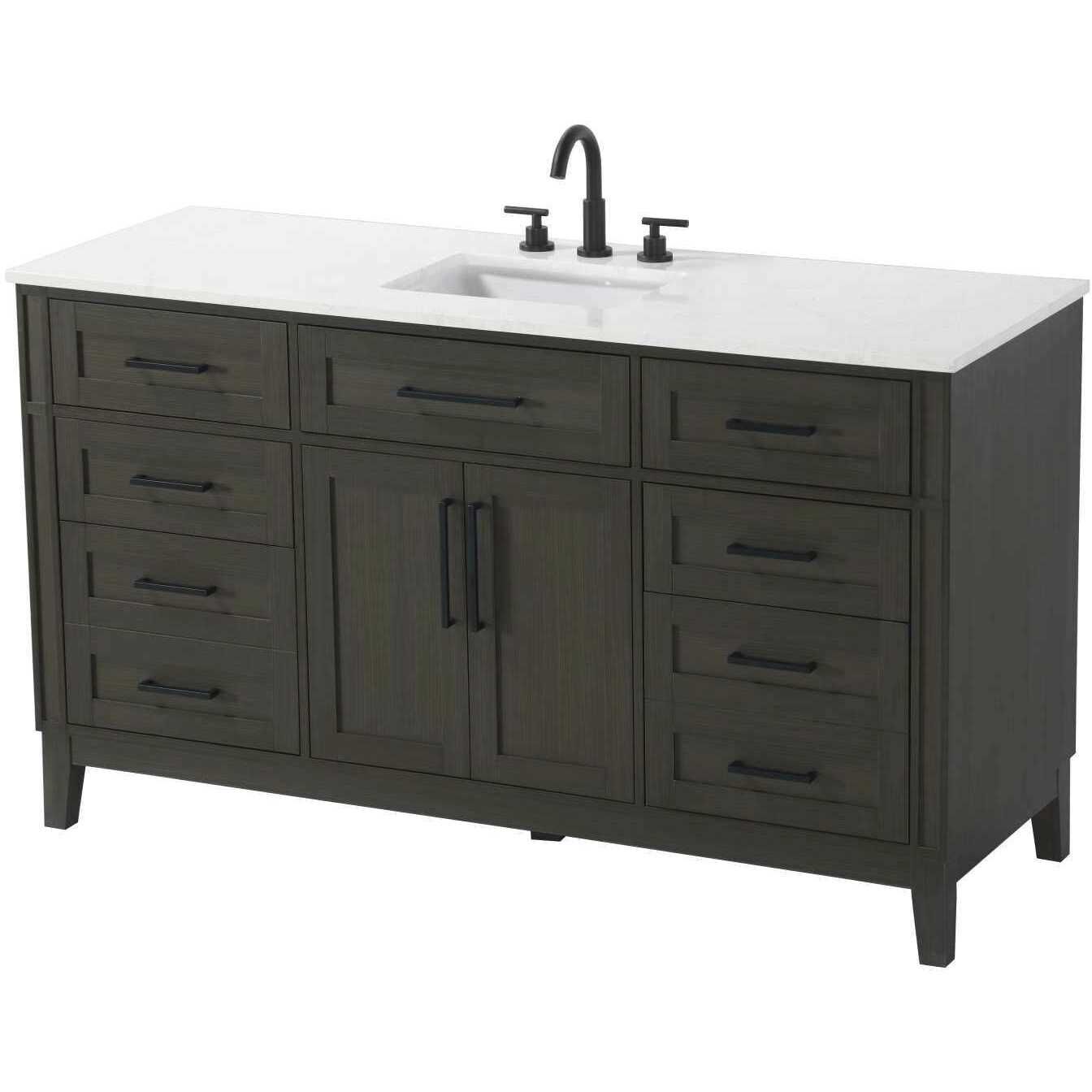 Virginia 60 X 35 inch Mocha Brown Bathroom Vanity Cabinet