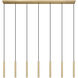 Forest Linear Chandelier Ceiling Light in Modern Gold