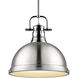 Yep Duncan 1 Light 14 inch Chrome Pendant Ceiling Light in Pewter, Large