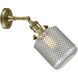 Franklin Restoration Stanton LED 6 inch Antique Brass Sconce Wall Light in Clear Wire Mesh Glass, Franklin Restoration