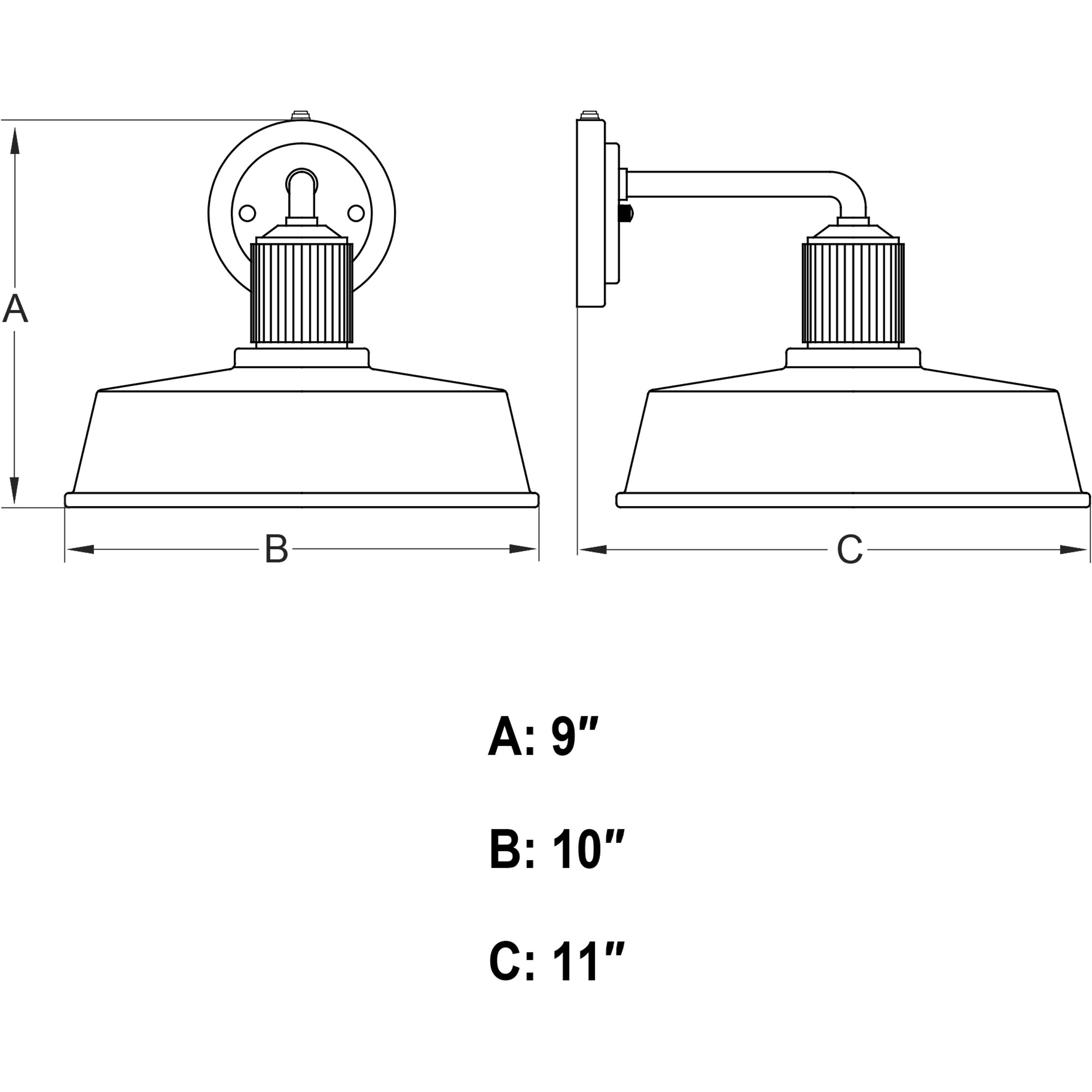 Hammond LED 9 inch Matte Black and White Outdoor Wall