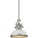 Chadwick 1 Light 13 inch Satin Nickel with Gloss White Pendant Ceiling Light
