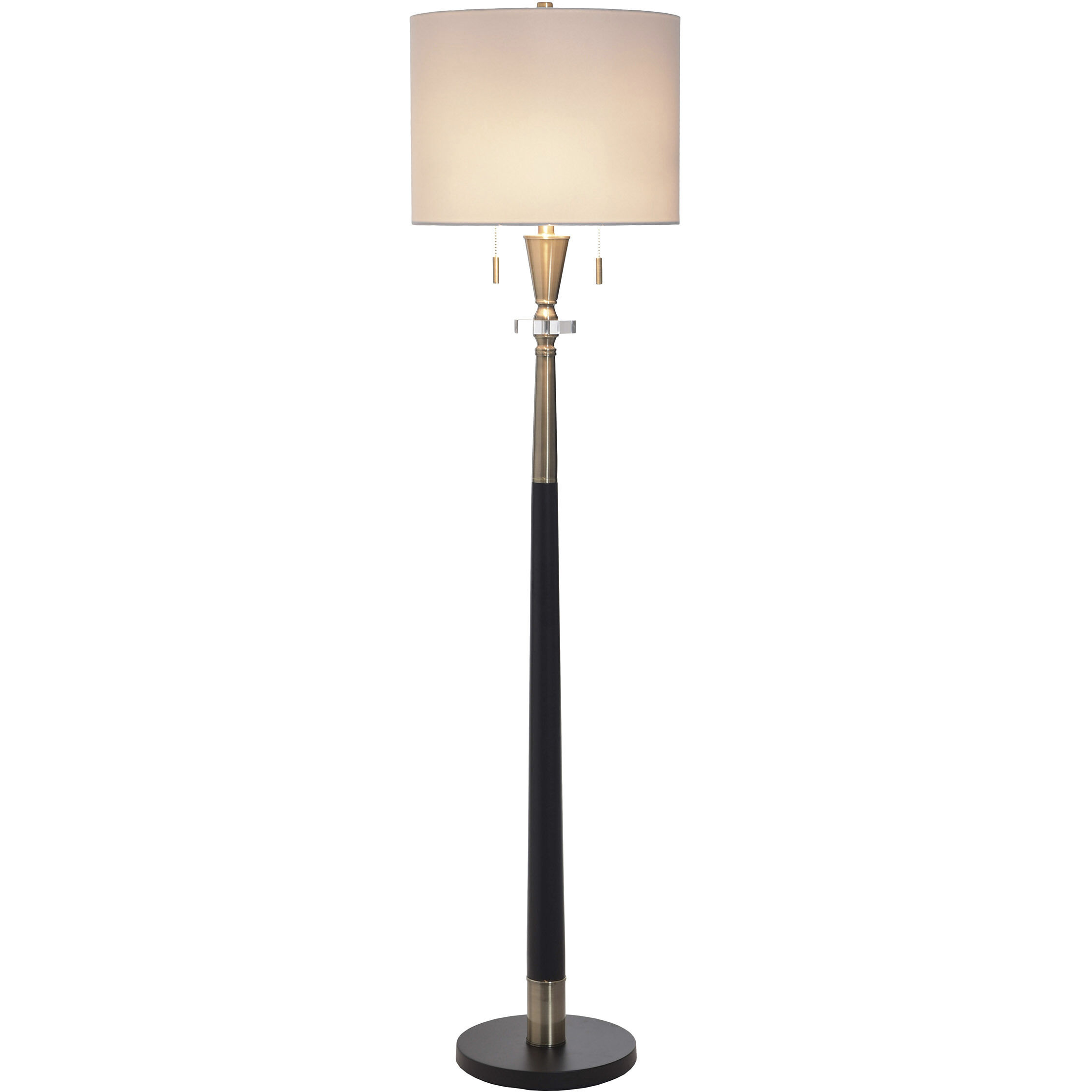 Langston 63.5 inch 60 watt Larson Gold and Black and White Floor Lamp Portable Light