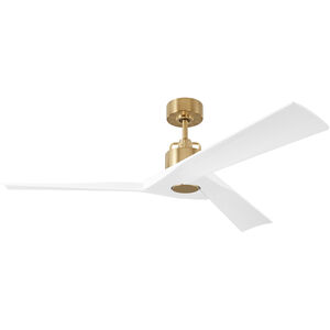 Alma 52 inch Burnished Brass with Matte White Blades Indoor/Outdoor Ceiling Fan