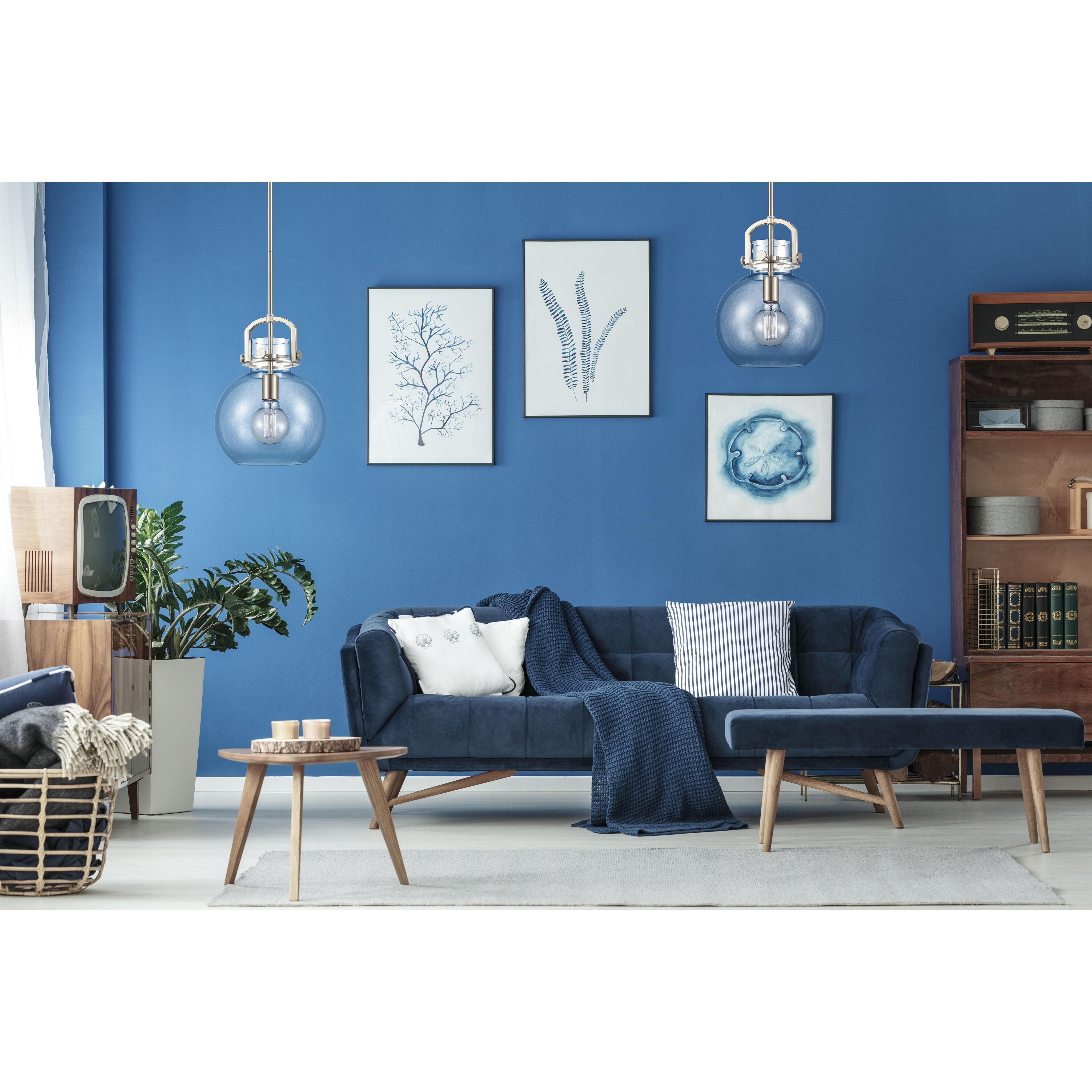 Restoration Newton 1 Light 10 inch Brushed Satin Nickel Mini Pendant Ceiling Light, Restoration