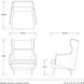 Budelli Noir Nubuck and Dark Walnut Wing Chair