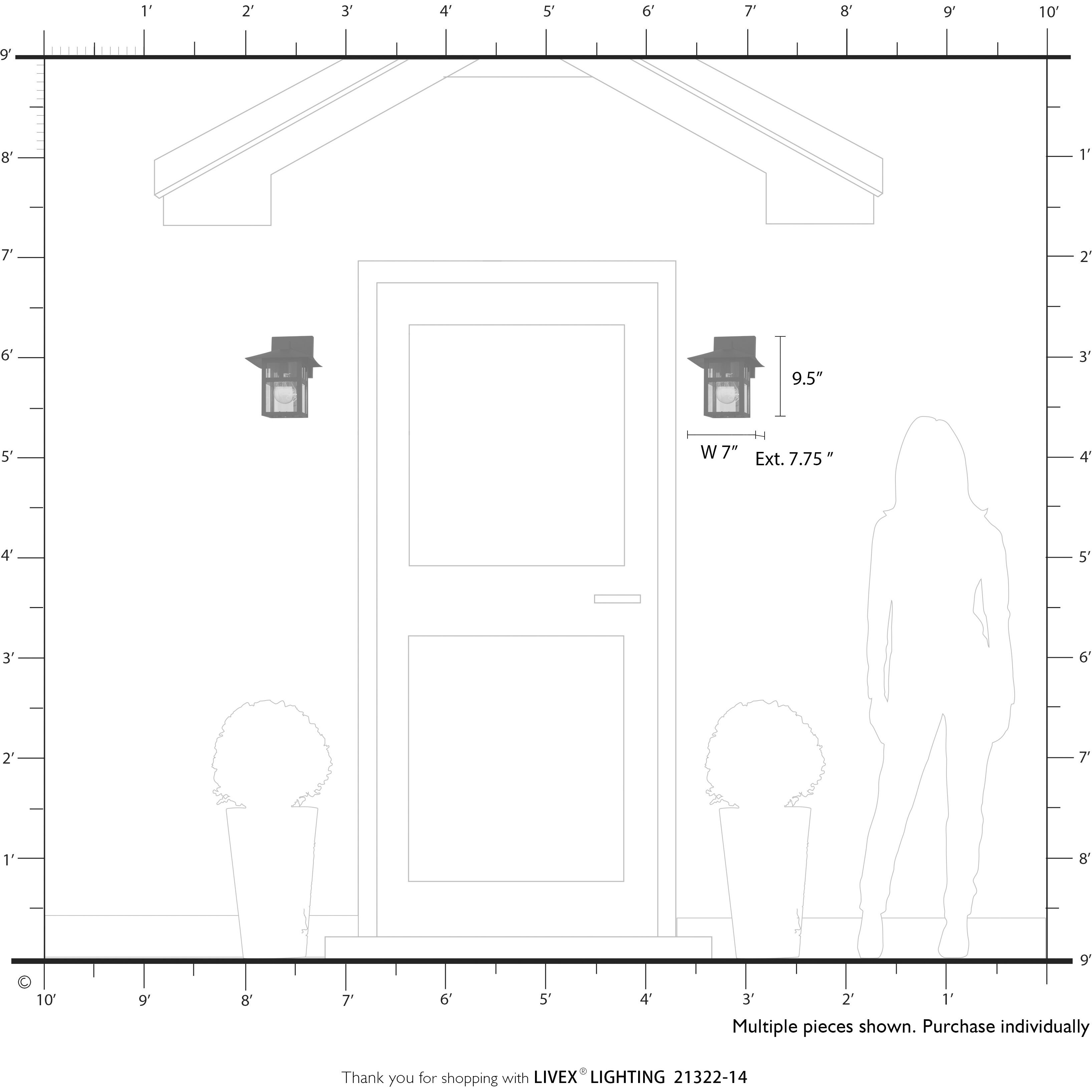 Crestlake 1 Light 9.5 inch Textured Black Outdoor Wall Lantern