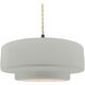 Radiance Collection - Tier Pendant Ceiling Light in Matte Black, Replaceable Bulb, Beige Twist Cord, Matte White, 16.25W x 6H, Form+Finish+Function