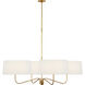 Thomas O'Brien Canto LED 50 inch Hand-Rubbed Antique Brass Four Arm Chandelier Ceiling Light, Extra Large