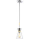 Pomfret 1 Light 6 inch Polished Chrome with Yellow and Clear Mini Pendant Ceiling Light