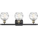 Ballston Small Deco Swirl 3 Light 26 inch Black Antique Brass Bath Vanity Light Wall Light, Ballston