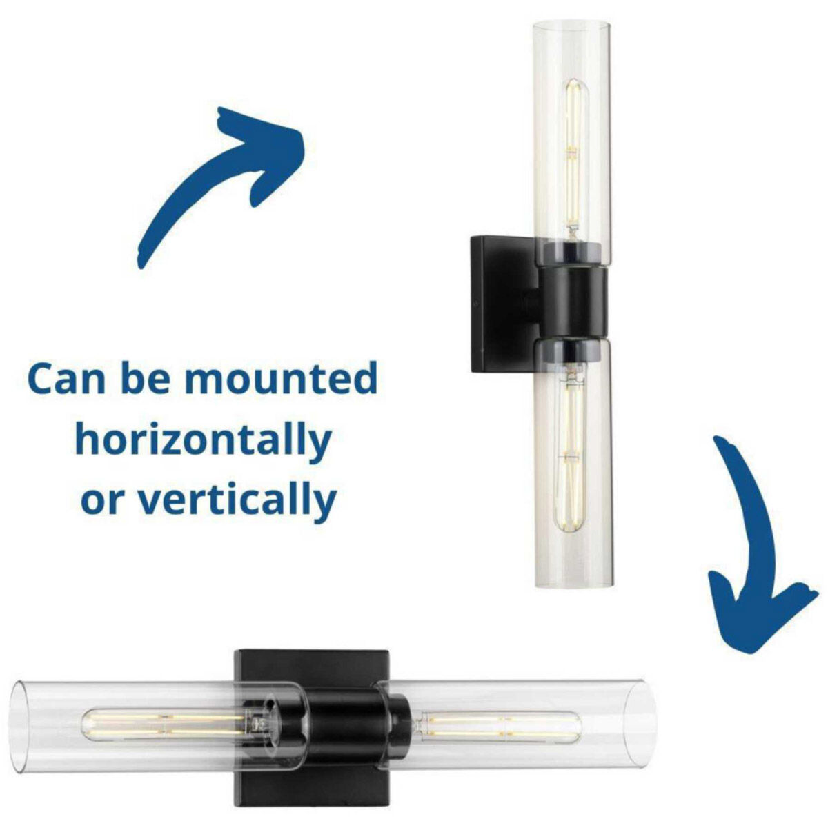 Clarion 2 Light 20 inch Matte Black Bath Vanity Wall Light