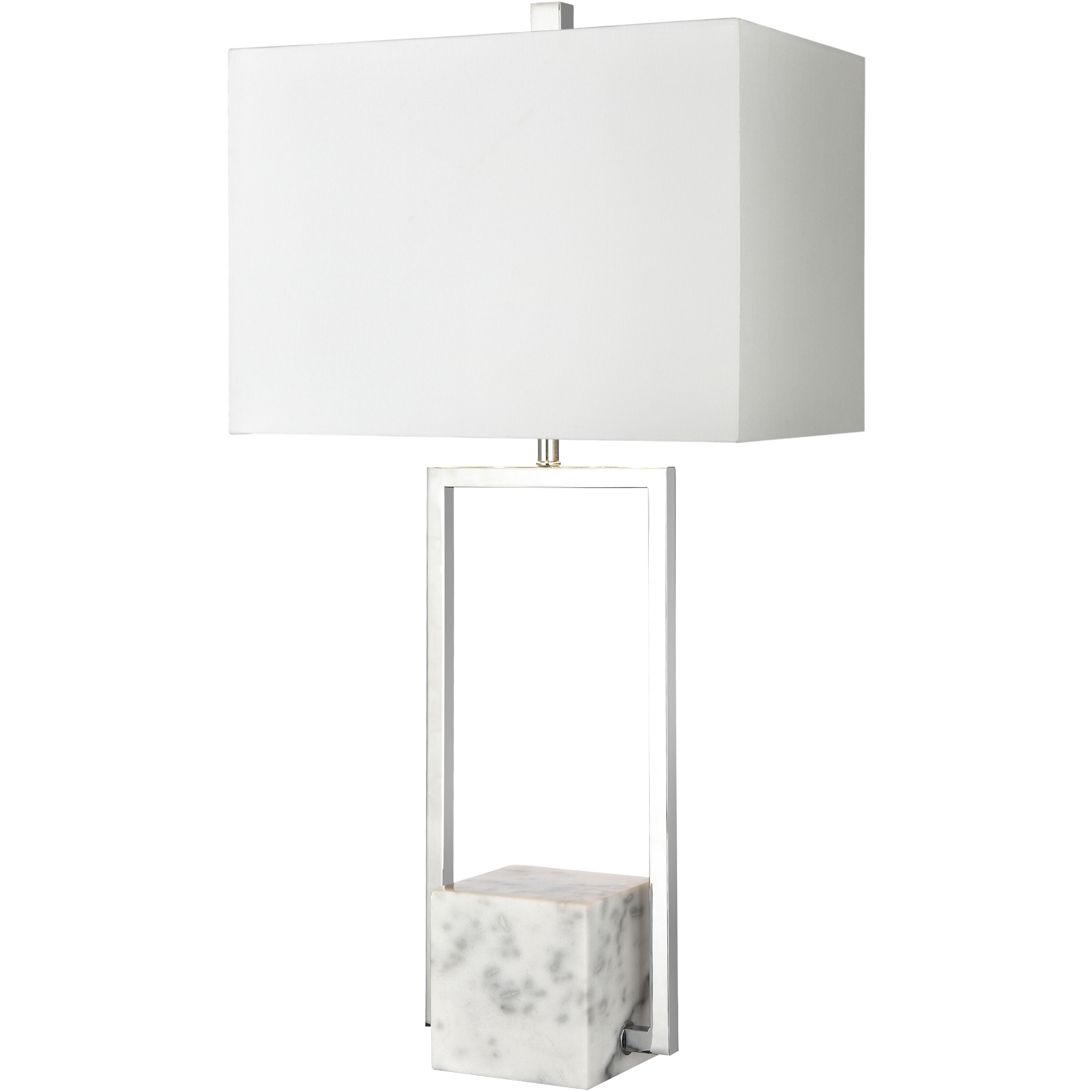 Dunstan Mews 31 inch 150 watt Chrome with White Table Lamp Portable Light