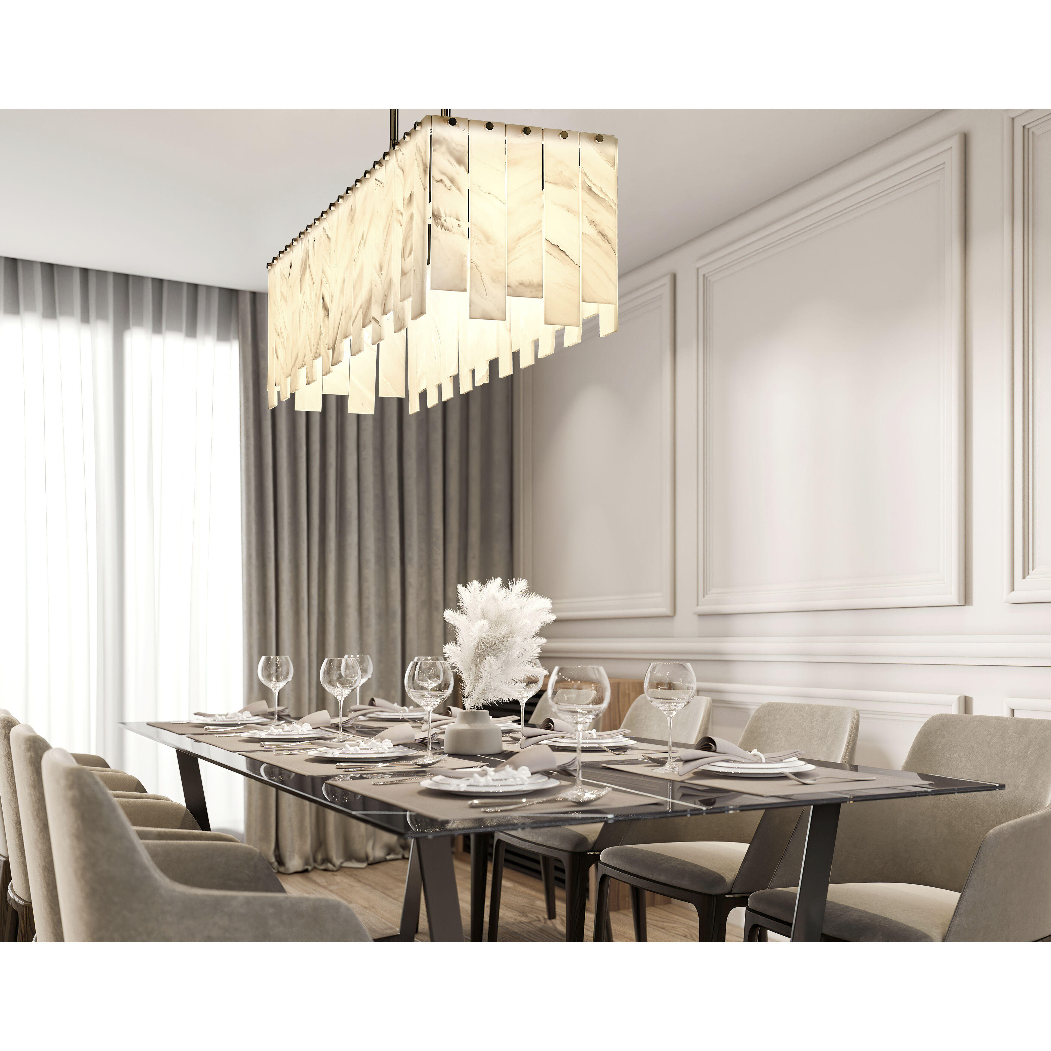 Viviana 5 Light 40.75 inch Polished Nickel Linear Chandelier Ceiling Light