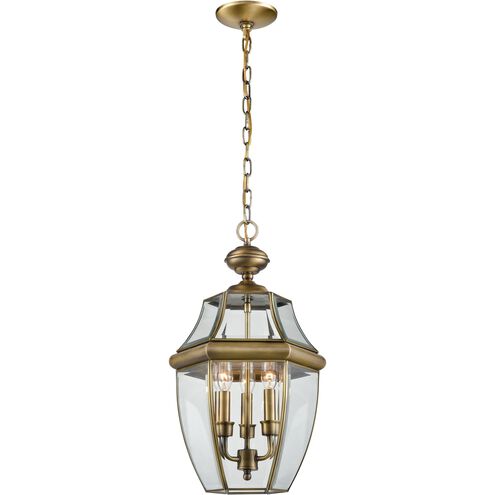 Ashford 3 Light 12 inch Antique Brass Outdoor Pendant, Large