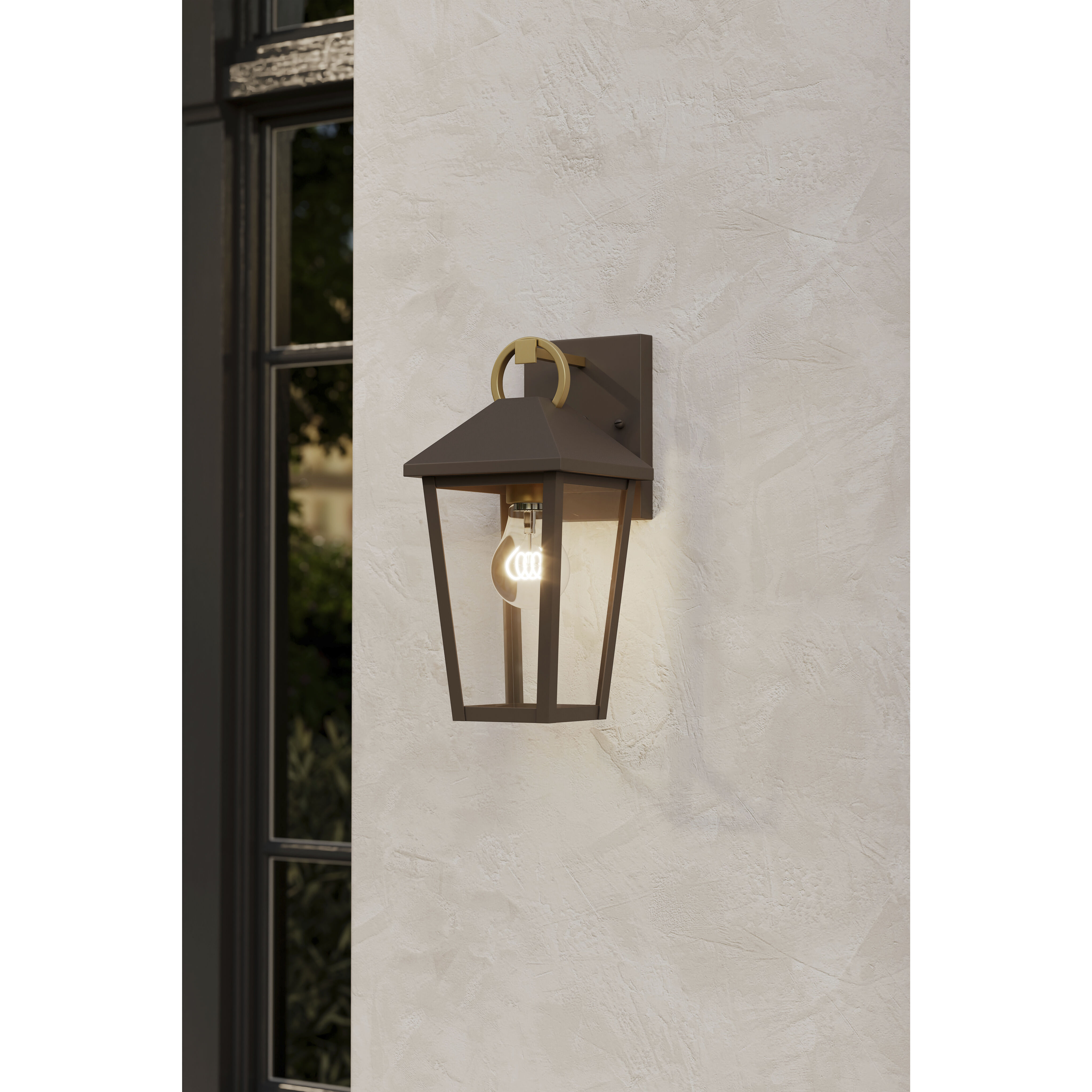 Bayra 1 Light 13 inch Painted Legacy Brass and Dark Bronze Outdoor Wall Lantern