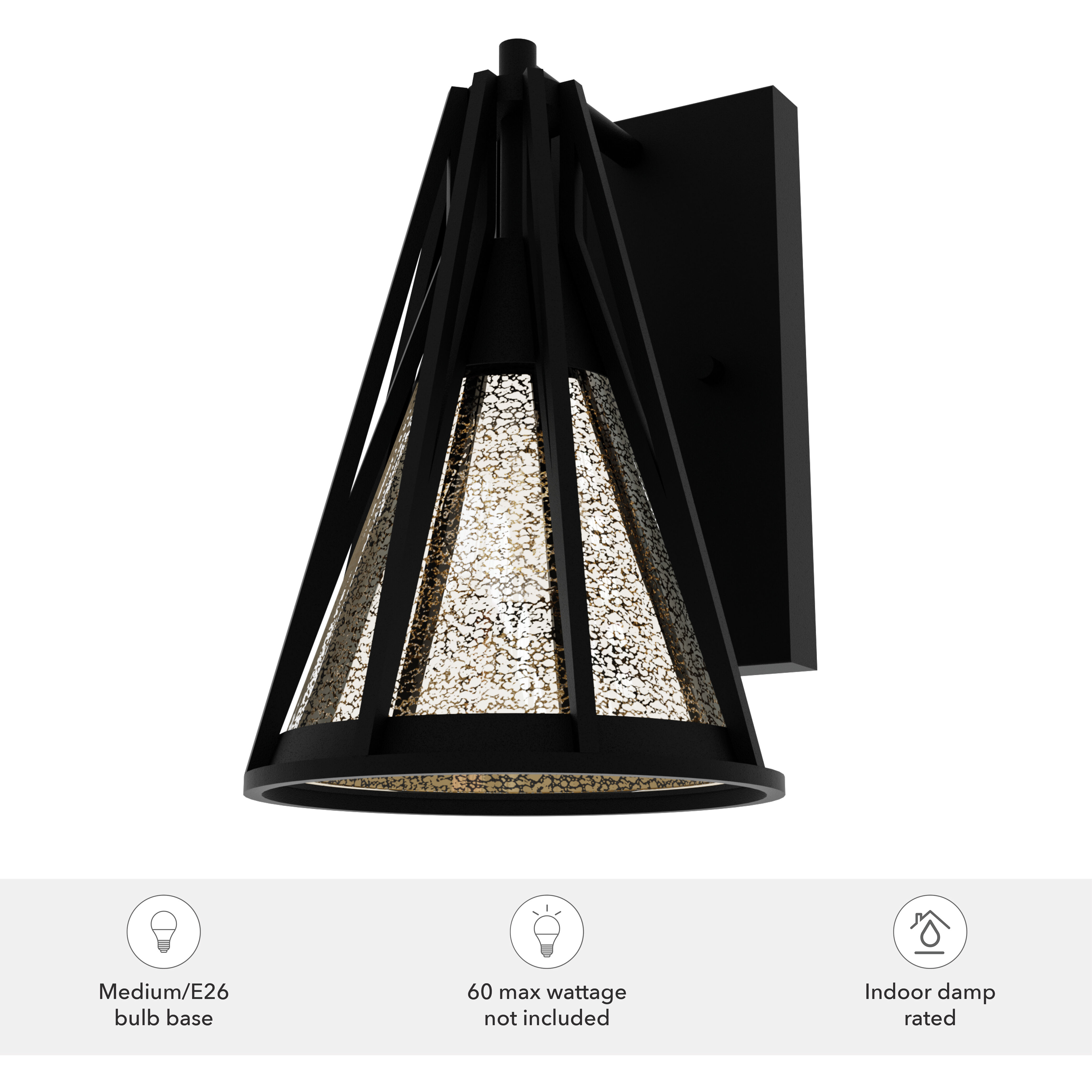 Rafner 1 Light 7 inch Natural Black Iron Wall Sconce Wall Light, Medium