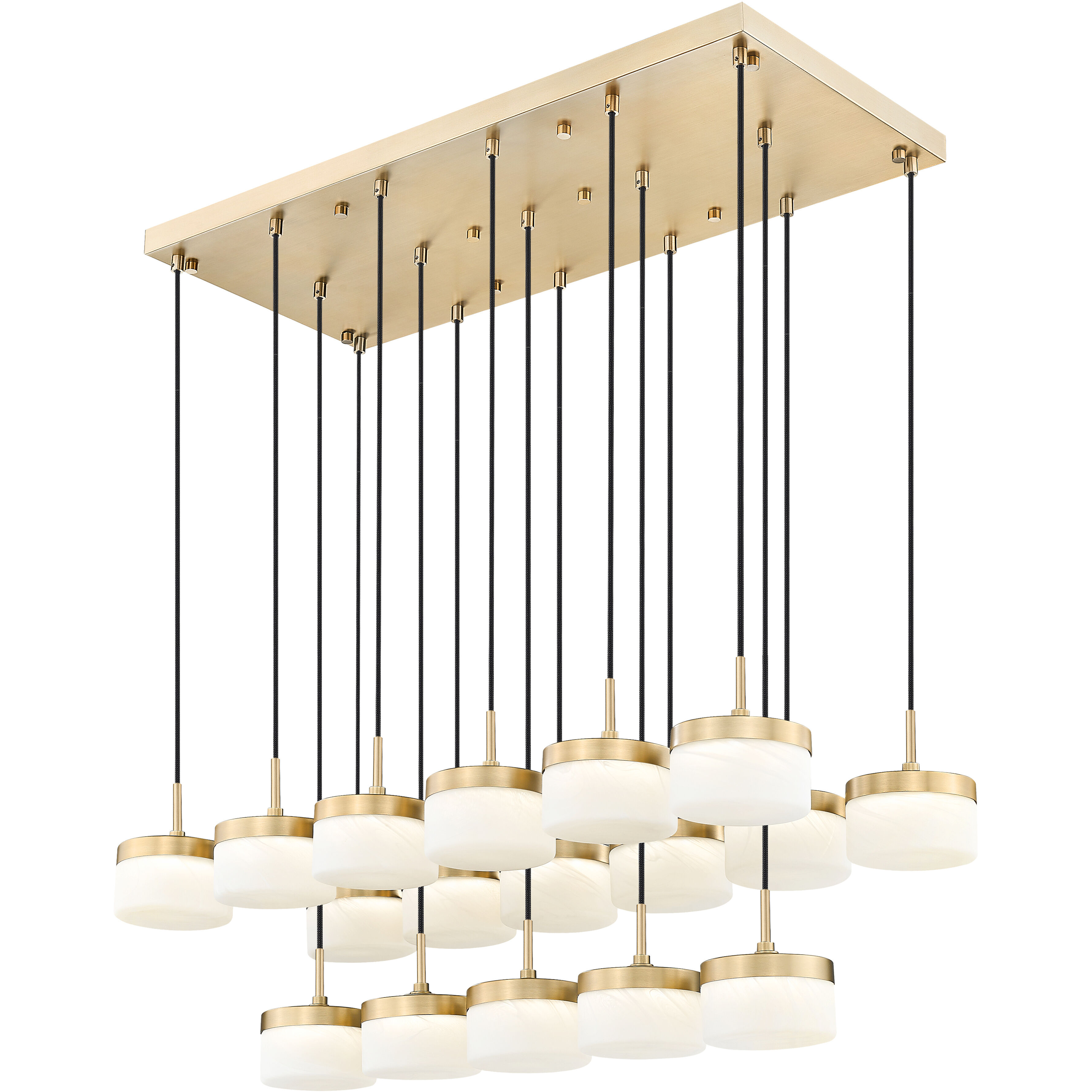 Renaud LED 46.75 inch Modern Gold Linear Chandelier Ceiling Light