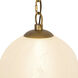 Petra 9.88 inch Vintage Brass and Cloud Glass Chandelier Ceiling Light