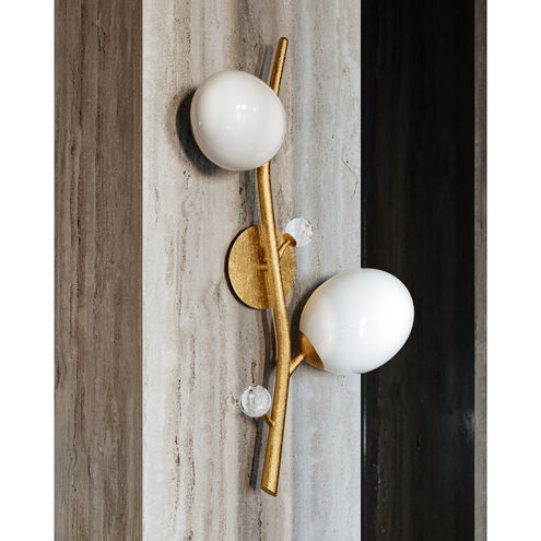 Mirielle 2 Light 18 inch Vintage Gold Leaf Wall Sconce Wall Light